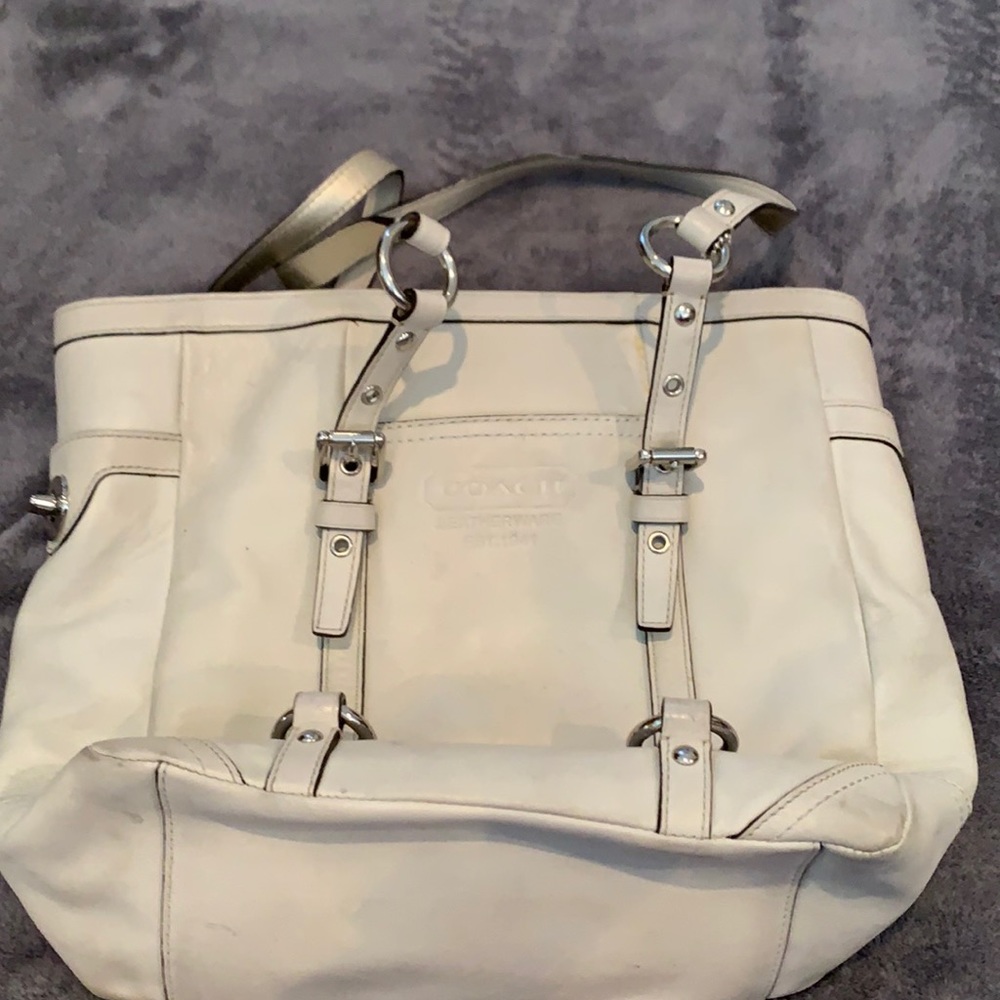 Off white Coach bucket purse